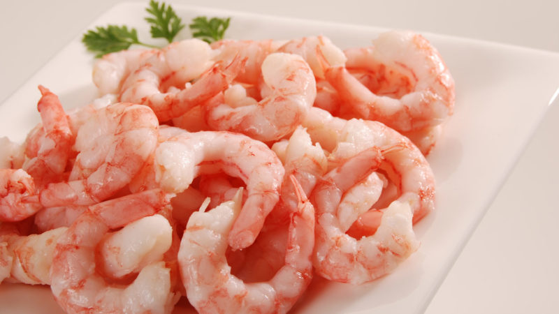 Cooked and peeled coldwater shrimp